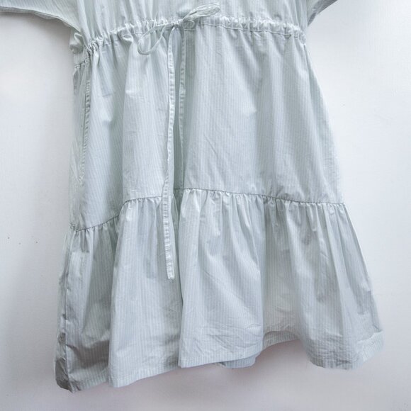 Adore Me Ruffled and Striped Shirt Dress in Light Mint - Picture 4 of 9